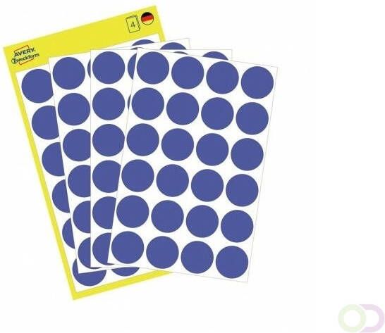 AVERY Afneembare markeringspunten Ã 18 mm blauw 3596